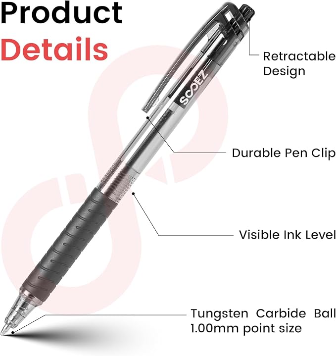 Sooez 24 Pack Bulk Pens Ballpoint, Smooth Writing Pens - Image 5