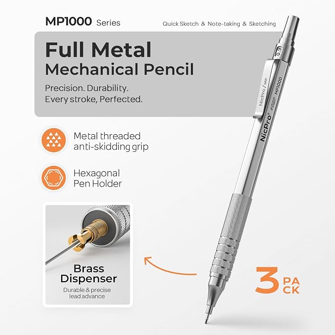 Nicpro 0.9 mm Metal Mechanical Pencil Set - Image 2
