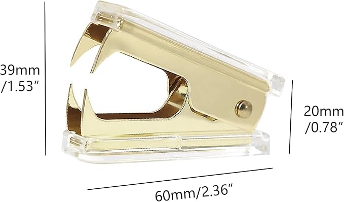 NatSumeBasics Clear Acrylic Staple Remover 2pcs Cute Gold Staple Stapler - Image 6