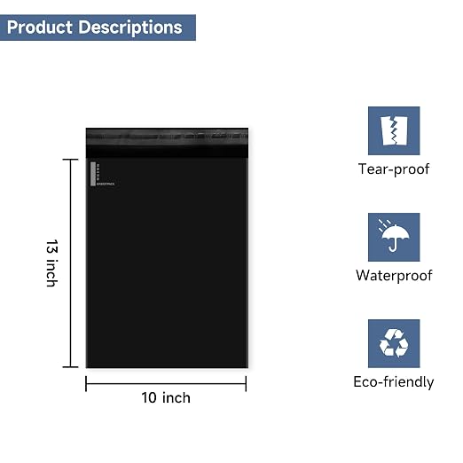 KKBESTPACK 200 Large Poly Mailers 10x13 Shipping Bags - Image 3