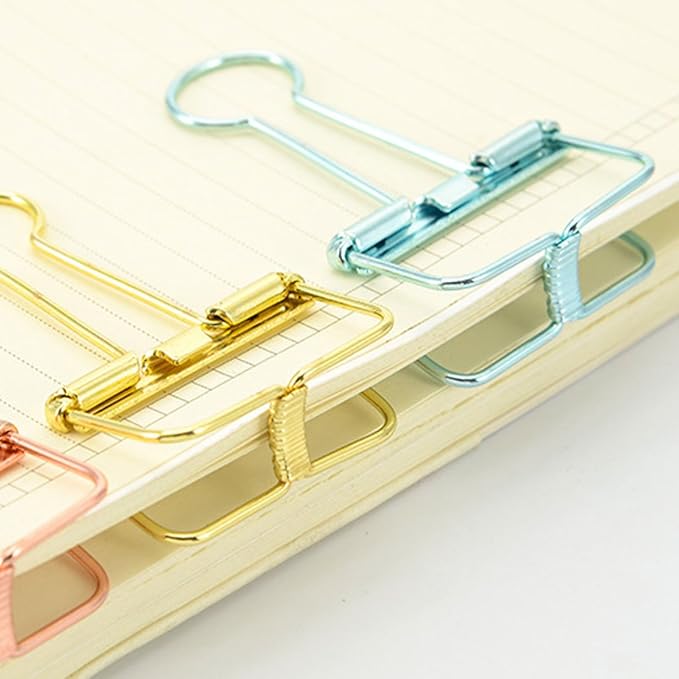 Hollow Out Paper Binder Clip Invoice Bill Clip Office Supplies Pack of 10 - Image 6