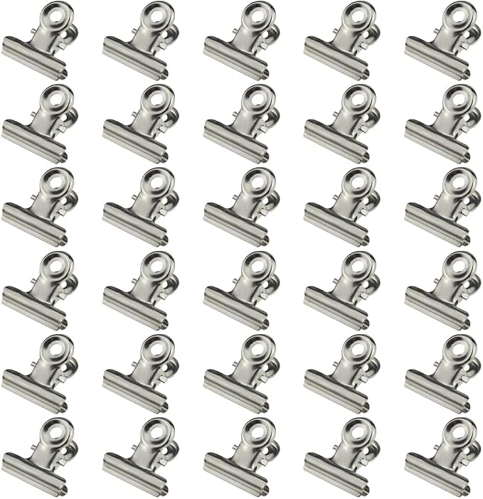 HAHIYO 0.87inch Silver Bulldog Clips Metal File Hinge Binder Clips Clamps Save by HAHIYO