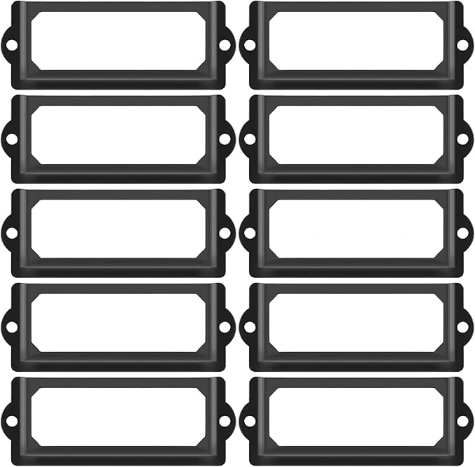 30pcs Metal Label Holder, File Drawer Label Frames Holder, Screw Cabinet by suiwotin