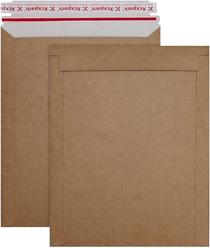 Xxcxpark 25 Pack Brown Kraft Rigid Mailers, 6.25 x 8.25 inches Self Seal Photo by Xxcxpark