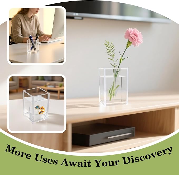 10 Pack Clear Acrylic Pen Holders - Image 7