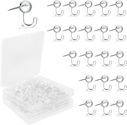 100 Pcs Push Pin Hooks Plastic Heads Pin Tacks Wall Decorative Thumb Tacks Hook by Cositina
