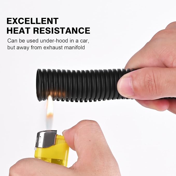 10ft - 1/4 inch Flame Retardant Split Wire Loom Tubing - Flexible Wire Covers - Image 5