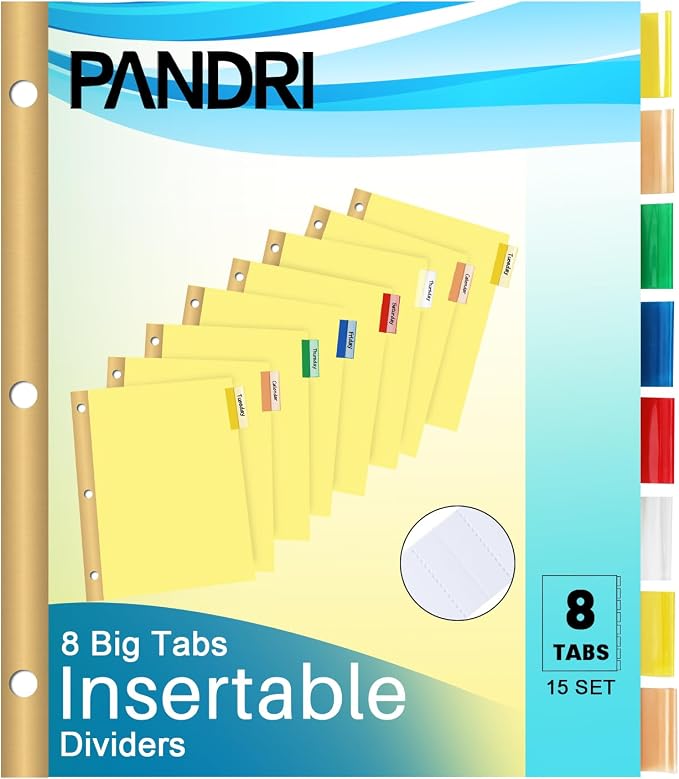 Binder Divider, PANDRI 120 Pack Binder Index Dividers by PANDRI