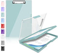 Sooez Clipboard with Storage, Heavy Duty Cleaview Clip Boards 8.5x11 with Dual by Sooez