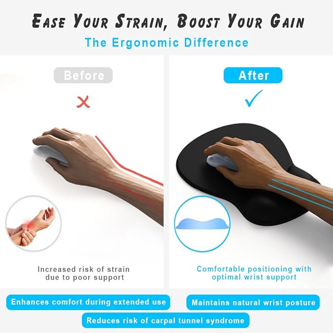 ErgoComfort Gel Wrist Rest Mouse Pad-Ergonomic Office Mousepad - Image 2