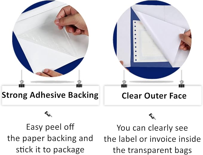 Coopaty 6" x 9" Adhesive Packing List Envelopes Clear Plastic Mailing Shipping - Image 6