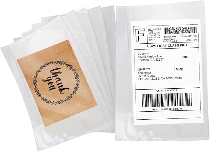 Coopaty 6" x 9" Adhesive Packing List Envelopes Clear Plastic Mailing Shipping by COOPATY