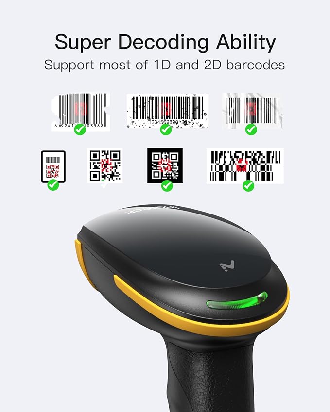 Inateck Bluetooth Barcode Scanner 2D, Wireless 2D QR Code Scanner - Image 2