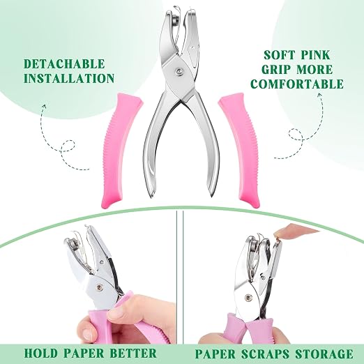 Zonon 3 Pcs Hole Punch Shapes Single Hole Paper Punchers - Image 3