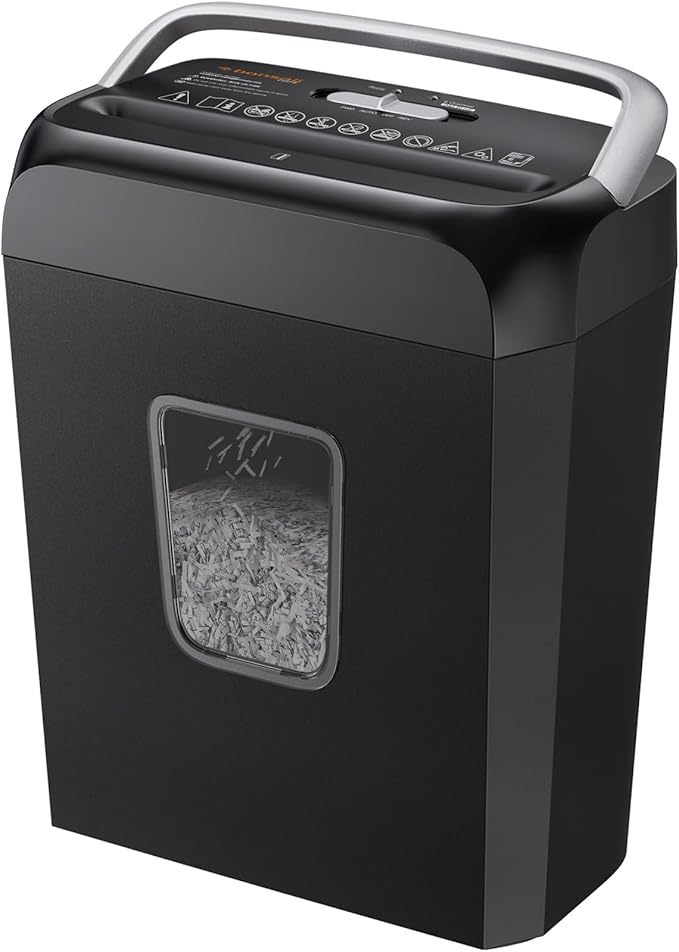 Bonsaii Paper Shredder for Home Use, 3.4 Gal Wastebasket, 6 Sheet Crosscut by bonsaii