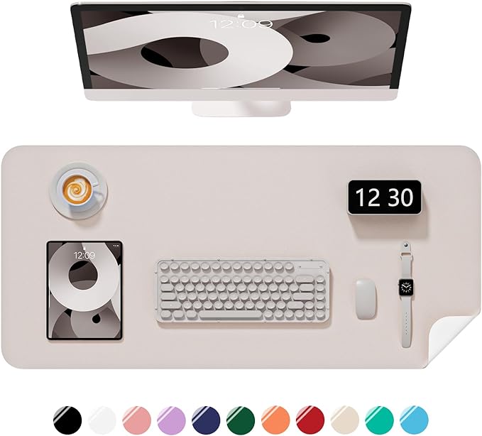 Desk Pad, 35.5" x 17" PU Leather Non-Slip Desk Mat Large Mouse Pad by Niniubye
