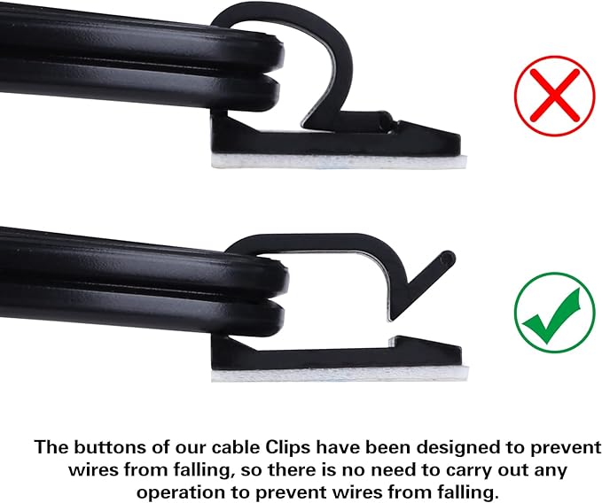 XHF 5/8” Adhesive Cord Clips White 60PCS, Outdoor Christmas Light Clips - Image 4