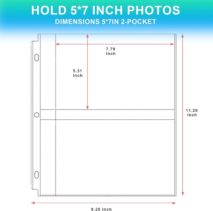 Aegero 25 Pack 5 x 7 Photo Sleeves - Image 2