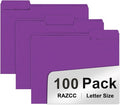 File Folder, RAZCC 100 Pack 1/3 Cut Tab File Folders Letter Size, Folders by RAZCC