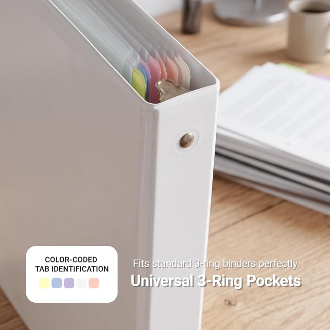 50 Pack Binder Pockets, Heavyweight Clear Plastic Folders - Image 4