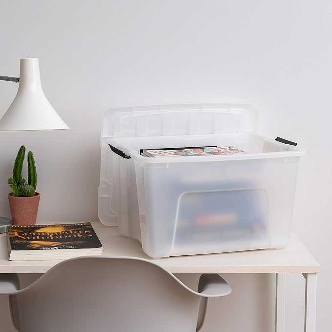 IRIS USA 40 Qt Stackable Plastic Storage Bins - Image 7