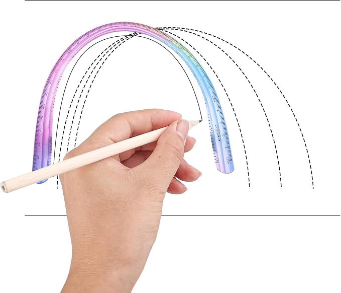 Grevosea 4 Pieces Flexible Rulers, 30cm/12inch Plastic Ruler Shatterproof - Image 7