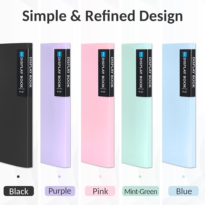 Sooez Art Portfolios 9"x12", 40 Pockets Large Portfolio Folder Display 80 Pages - Image 3