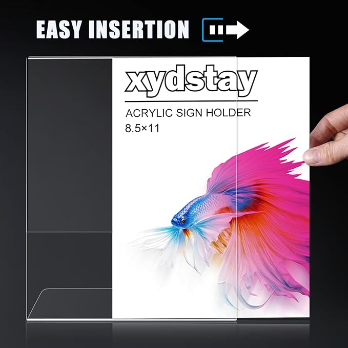 xydstay 12pack 8.5x11 Acrylic, L Shape Clear Plastic, Menu Holder, Unbreakable - Image 8