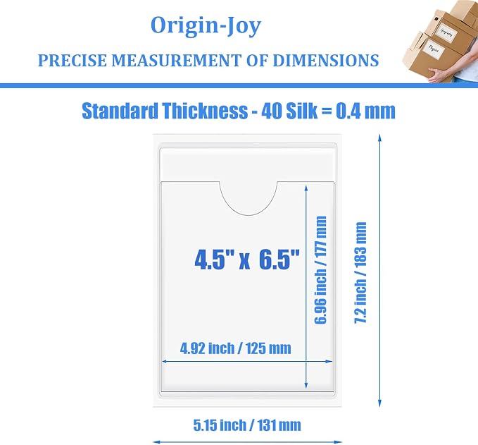 Origin-Joy 50 PCS Self-Adhesive Index Label Pockets - Image 2