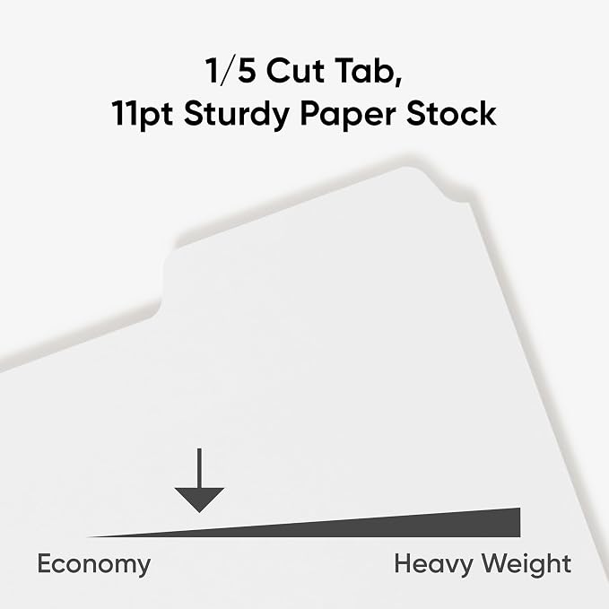 Smead 89415 Three-Ring Binder Index Divider 5-Tab White - Image 5