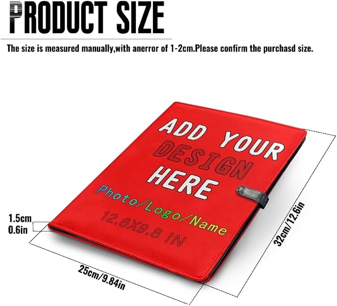 Personalized Leather Portfolio for Men Women, Custom Logo/Text/Photo Binder - Image 4