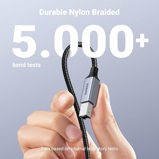 UGREEN USB C Printer Cable - 16 FT Nylon USB B to C Printer Cord - Image 7