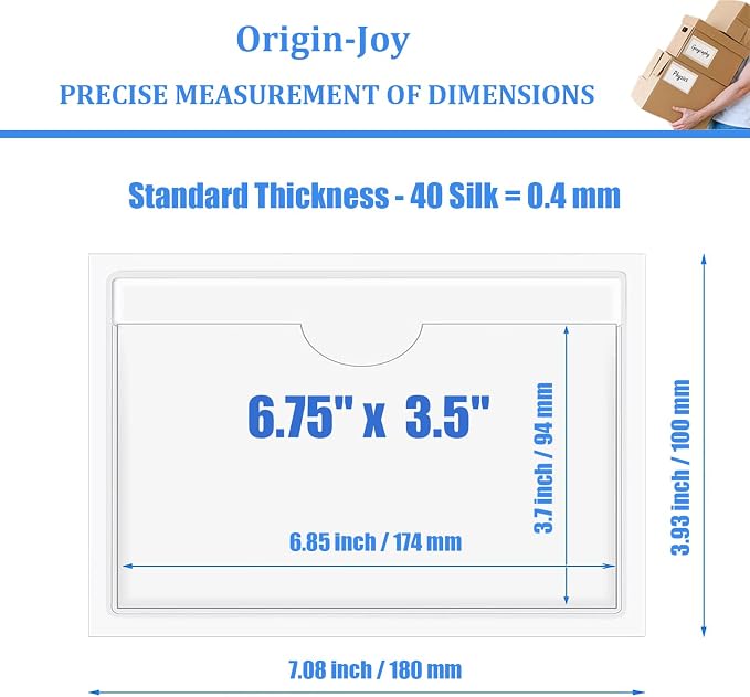 Origin-Joy 50 PCS Self-Adhesive Index Label Pockets - Image 2
