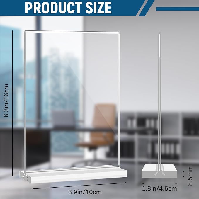 Dynta 24 Pack Acrylic Sign Holder 4x6 Picture Frame Double Sided T Shape - Image 3