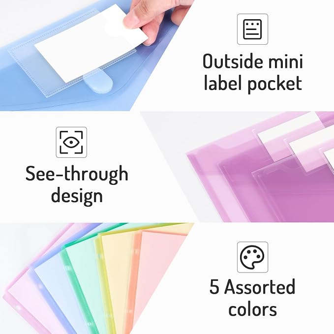Forvencer Binder Pocket, 24 Pack Super Heavyweight Plastic Folders - Image 6
