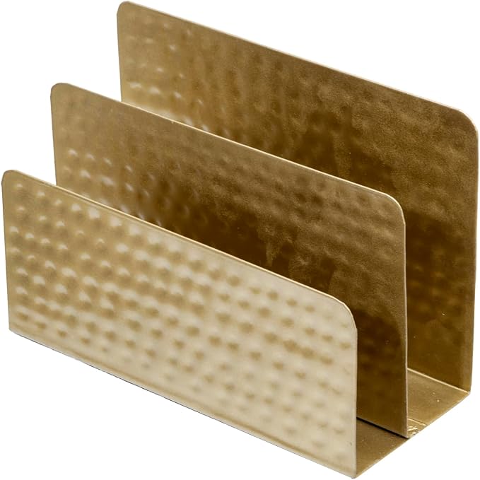 MyGift Modern Vintage Brass Tone Metal Tabletop Mail Holder Letter Sorter by MyGiftHome