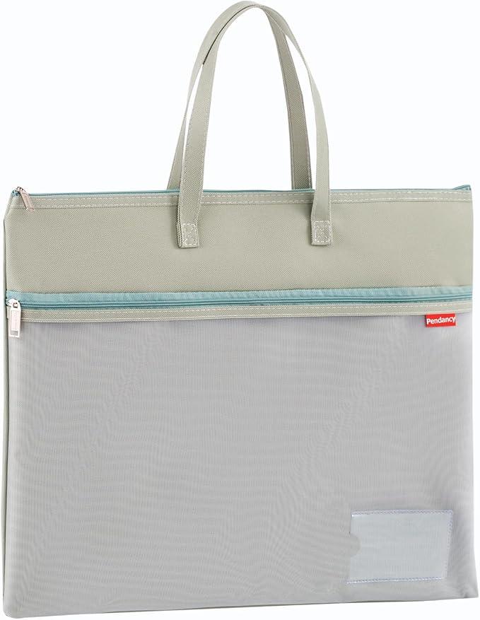 Pendancy Mesh Zipper Pouch A4 Size, Large Double Pocket Waterproof File Bag by Pendancy
