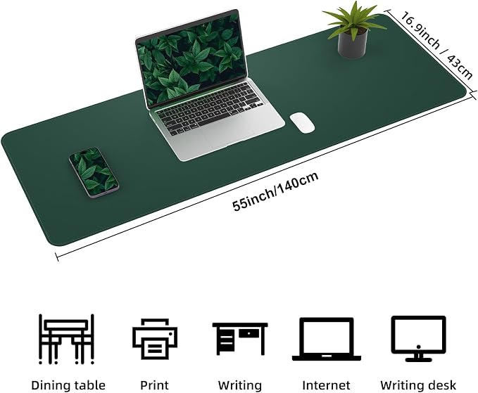 AFIING Cork Desk Mat 55" x 17", Dual-Sided Natural Cork & PU Leather Desk Pad - Image 2