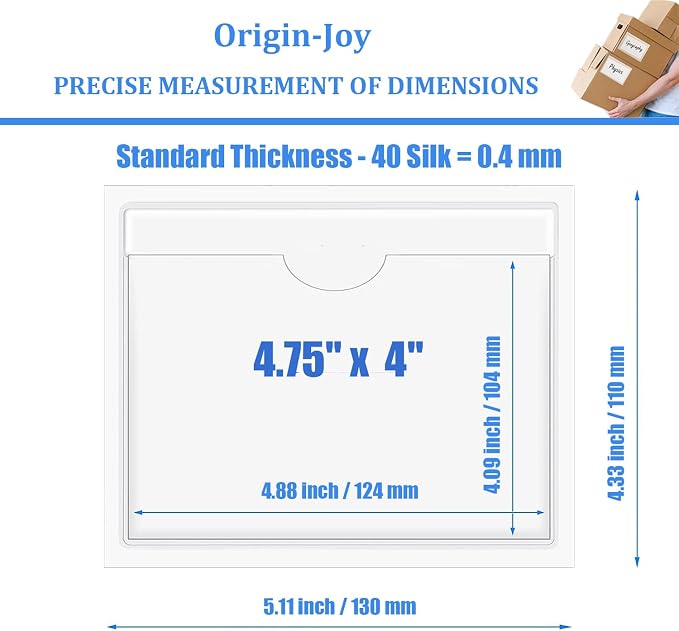 Origin-Joy 50 PCS Self-Adhesive Index Label Pockets - Image 2