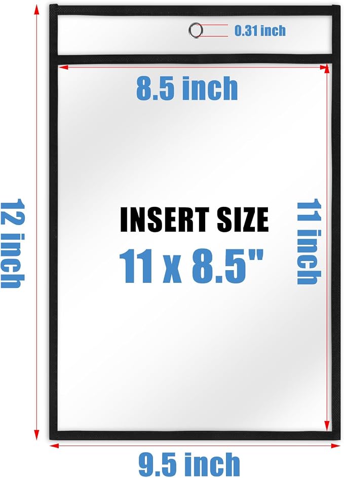 Heavy Duty Dry Erase Pockets 8.5x11, Plastic Paper Sleeves Job Ticket Holder 50 - Image 2