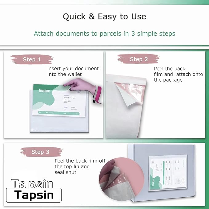Packing List Pouches, Shipping Label Envelopes Clear Adhesive Top Loading - Image 7