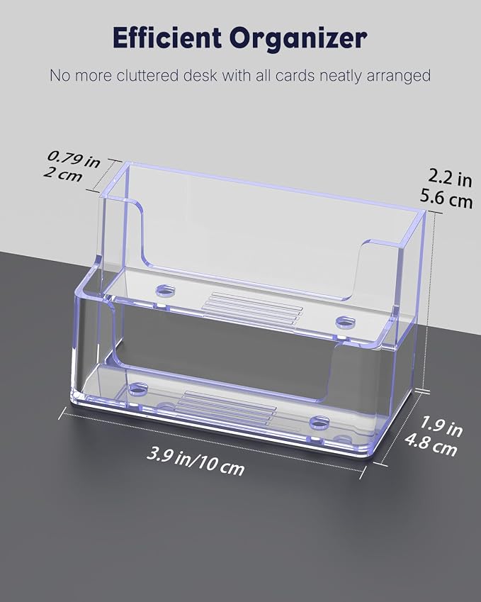 Uniclife 4 Pack Acrylic Business Card Holder - Image 2