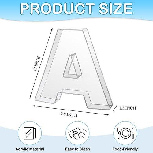 10" A Clear Acrylic Letter Charcuterie Board Box, Reusable Fillable Decorative - Image 2