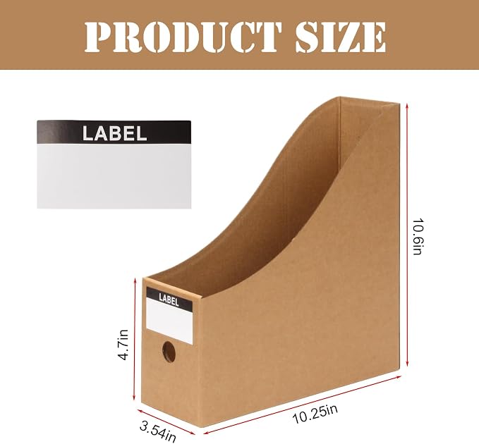 36 Pcs Cardboard Magazine File Holders, Bulk Kraft Paper Magazine Book Bin Box - Image 7