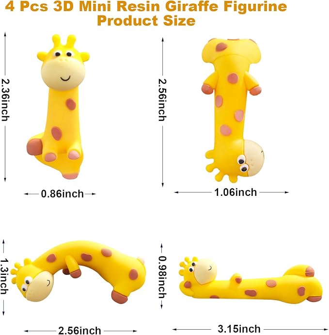 4 PCS Resin Giraffe Figurine Computer Monitor Decor, Cute Mini Goose Statues - Image 3