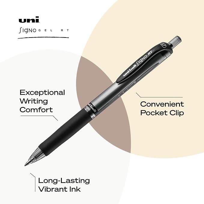 uniball Signo RT Gel Pens, Medium Point, 12 Pack - Image 5
