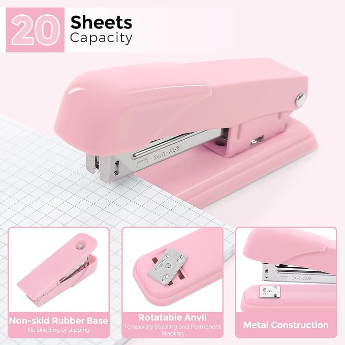 SKYDUE Pink Office Supplies Set, Pencil Holder - Image 4