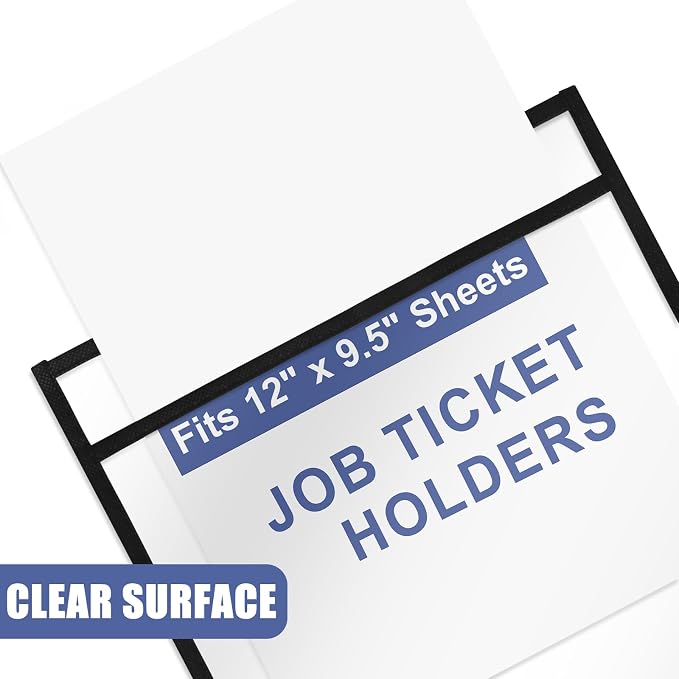 Heavy Duty Dry Erase Pockets 9x12, Job Ticket Holders 50 Pack Plastic Paper - Image 7