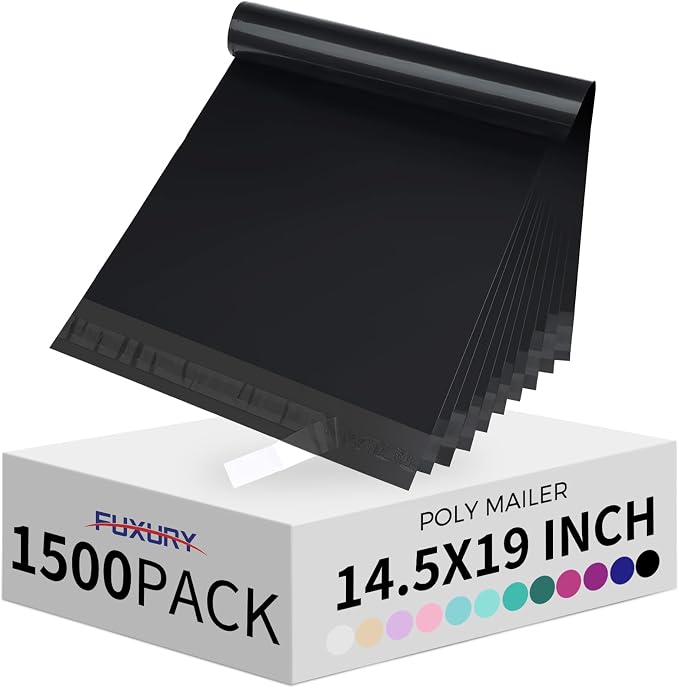 Fuxury 1500 Pcs 14.5x19" Poly Mailers, Waterproof Mailing Envelopes by Fuxury