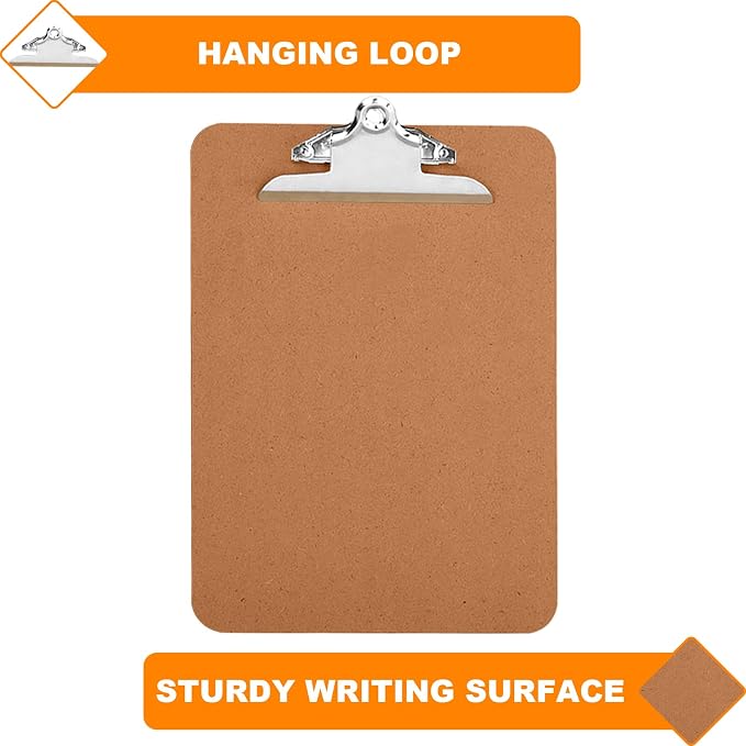 HERKKA 10 Pack Hardboard Office Clipboards - Image 5